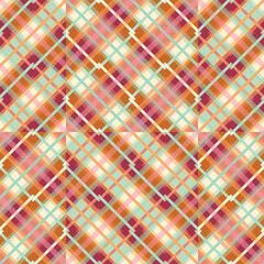 Chevron plaid pattern in bright sunny autumn colors teal, mustard, orange, burgundy great for digital backgrounds, wallpapers, or fabric textures.