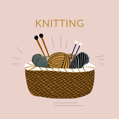 Basket knit spoke wool needlework vector artwork