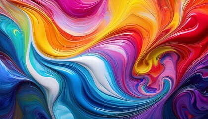 abstract marbled acrylic paint ink painted waves painting texture colorful background banner bold colors rainbow color swirls wave