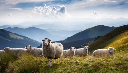 Obraz premium sheep in the mountains scenic