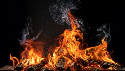 Fototapeta premium campfire flames isolated on transparent background