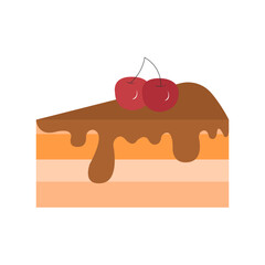 birthday cake with candle.Vector for postcards and stickers