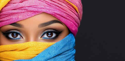 Fototapeta premium A theme of Juneteenth, also known as Freedom Day, is African girl eyes.