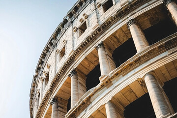 Fototapeta premium full dome fresco combining classical architecture with quantum computing elements