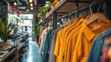 Obraz premium Explore our Stylish Urban Clothing Store, featuring Vibrant Apparel, Trendy Accessories, and Cozy Vibes for all