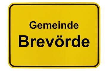 Illustration eines Ortsschildes der Gemeinde Brevörde in Niedersachsen