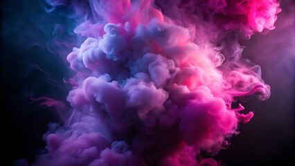 Fototapeta premium vibrant pink and purple smoke against dark background ethereal vapor colorful abstract vertical format 