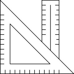 Ruler and set squate single vector icon