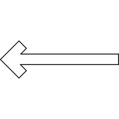 Left arrow single vector icon