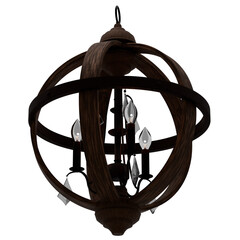 3d render chandelier pendant Ceiling Light with transparent background