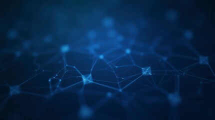 Obraz premium Technology Background with Polygonal Shapes on Dark Blue Digital Innovation Design