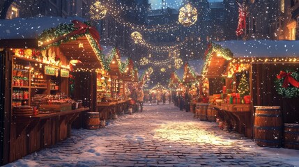 Christmas Markets Europe Stalls Lights Holiday Shopping