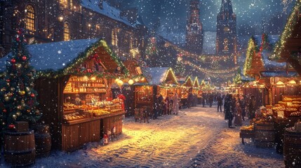 Christmas Markets Europe Stalls Lights Holiday Shopping