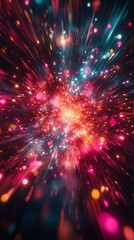 Obraz premium Abstract glowing dots and lines creating a digital data landscape