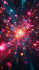 Naklejka premium Abstract glowing dots and lines creating a digital data landscape