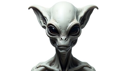 Naklejka premium Alien Portrait on White Background