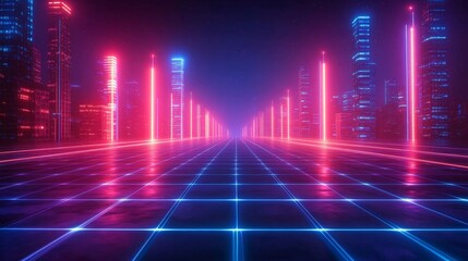 Abstract glowing dots and lines creating a digital data landscape