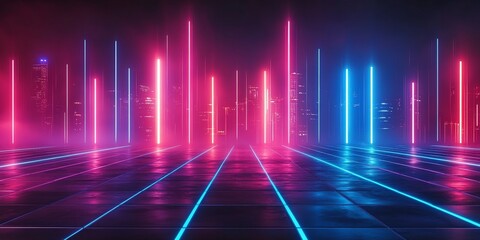 Abstract glowing dots and lines creating a digital data landscape