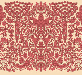 seamless beautiful wallpaper cards border design floral leaf vintage ornament Victorian geometric ethnic print paisley pattern