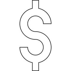 Dollar symbol single vector icon