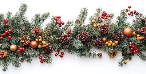 Charming Wreath with Pine Cones and Red Berries.