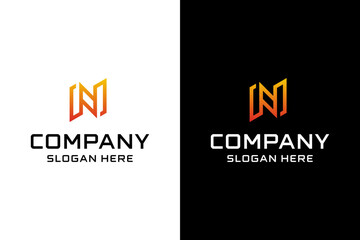 modern letter N initials logo design
