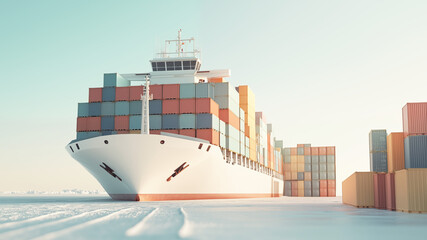 Obraz premium container cargo freight ship