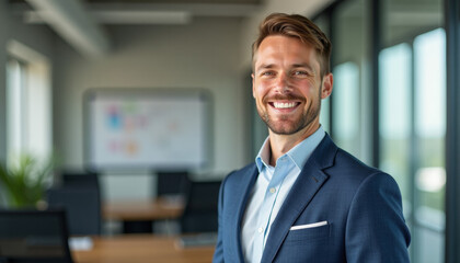 Fototapeta premium Smiling Business Professional in Modern Office