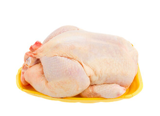 Crude hen on a white background