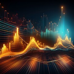 Naklejka premium futuristic stocks and bond chart with abstract high speed technology