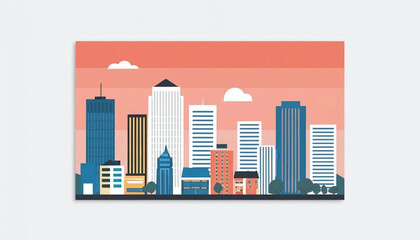 Obraz premium Minimalist Urban Skyline Design
