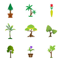 se of little tree or flower tree colorful vector design, plant, tree, leaf, nature, growth, vector, illustration, icon, spring, life, eco, environment, seedling, sprout, ecology, leaves, grass, symbol