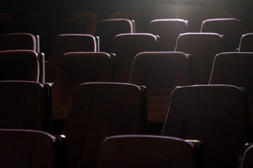 Obraz premium rows of red seats in cinema