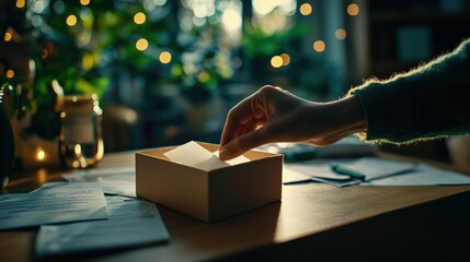 Mailin ballot being sealed and signed by a voter