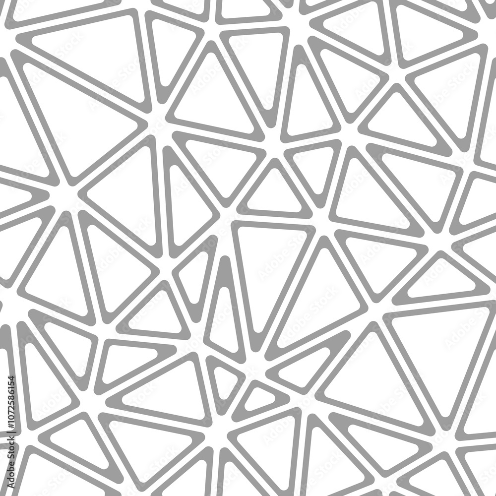 Poster triangles vector pattern. large triangles size. solid color style. rounded triangular cells outlined