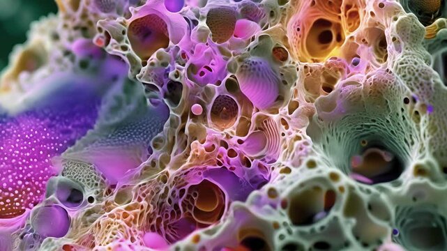 Cryoelectron microscopy image of desmosomes in intestinal epithelial cells displaying their intricate structure and intercellular connections.