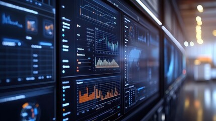 Obraz premium A closeup of an IoT dashboard tracking multiple logistics parameters, Technology, Connected and precise