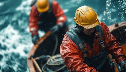 A photograph of maritime workers managing port operations, Port Logistics, Busy and coordinated
