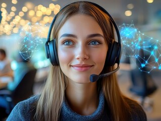 A photograph of team members using voice communication tools during busy hours, Communication, Connected and efficient