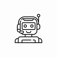 support center ai icon sign vector