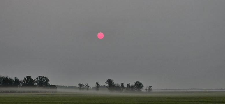 Smoky Sunrise in Manitoba, Canada