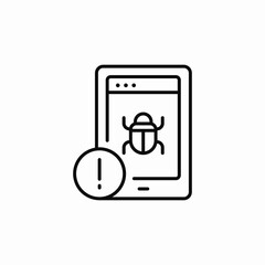 phone virus bag error icon sign vector