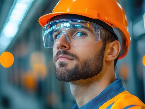 Workers using wearable tech like smart glasses for handsfree scanning, Technology, Innovative and practical