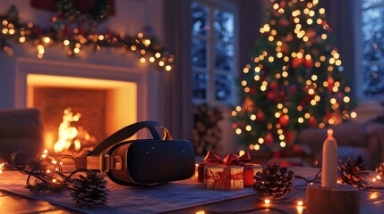 Virtual Reality Christmas Experience Setup Festive Holiday Decor VR