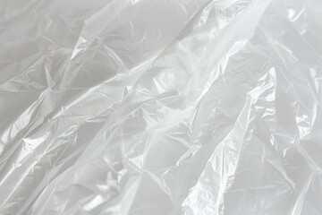  Crumpled sheet of polythene plastic wrap. Detailed photo textured background