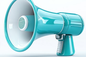 Teal and White Megaphone	