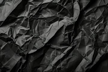  Crumpled sheet of black paper. Detailed photo textured background