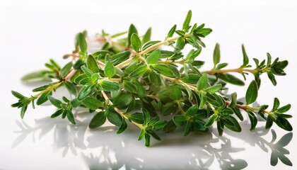 Obraz premium fresh thyme sprigs isolated on white