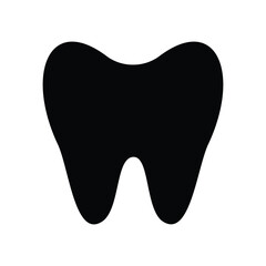 Tooth icon vector. Dental clinic or dentistry teeth symbol flat black solid icon