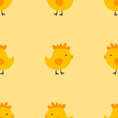 Easter seamless chicken pattern with eggs for wallpaper and fabrics and textile